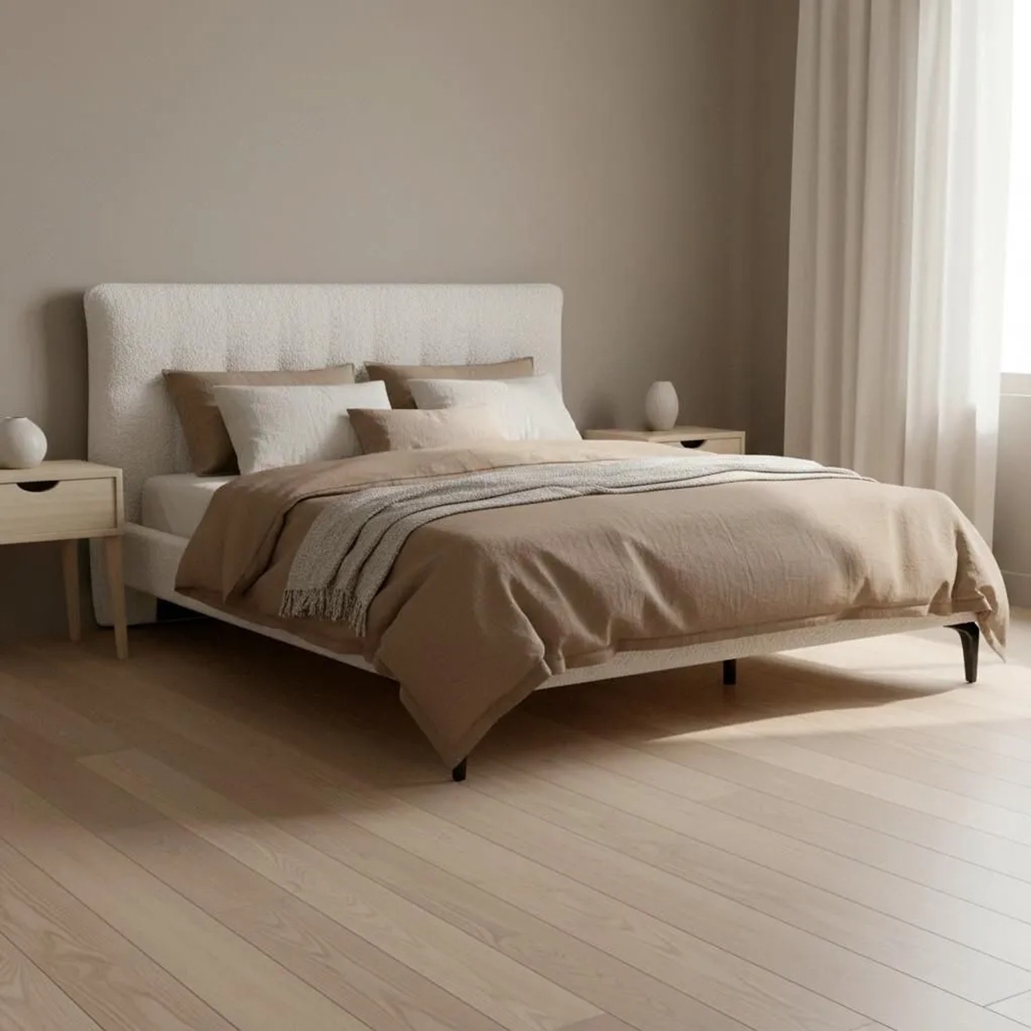 Bessagi Home Polsterbett Clea Elfenbein ca. 180x200 cm