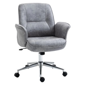Vinsetto Office Chair Mikrofaser Stahl 65L x 70B x 106Hcm Hellgrau