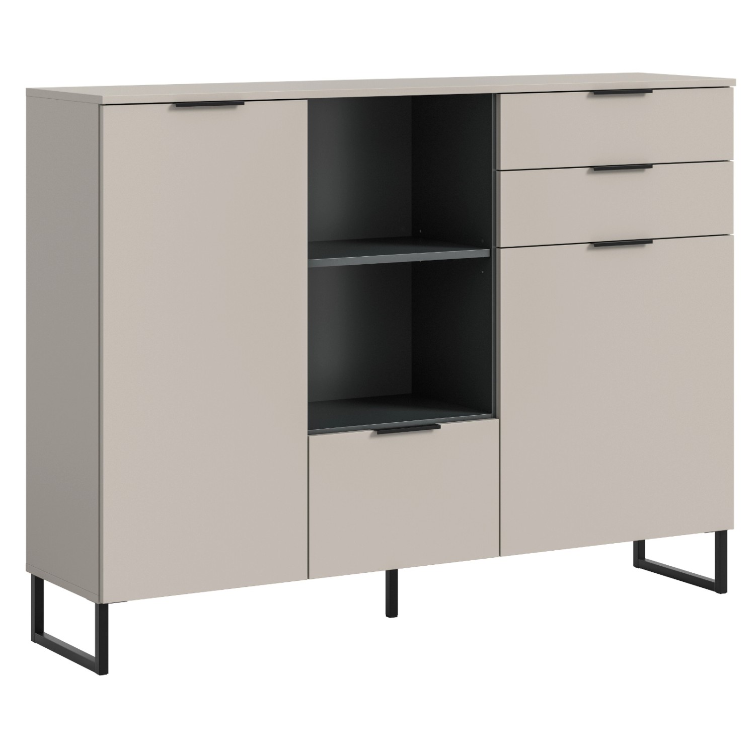 Inn.Furn Highboard in Kaschmir und Schwarz 150 x 112 cm Morena günstig online kaufen