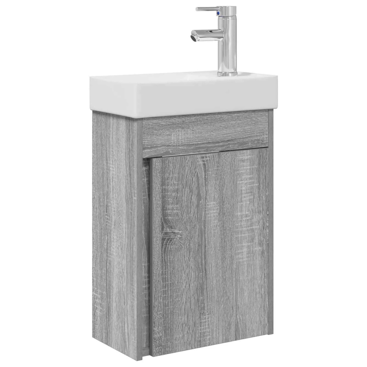 vidaXL Badezimmer Waschtischunterschrank mit Wasserhahn Grau Sonoma 889526