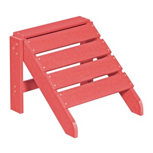 Rote NEG Adirondack Fußbank MARCY aus robustem Kunststoff mit Holzoptik. Ideal für Garten und Terrasse.
