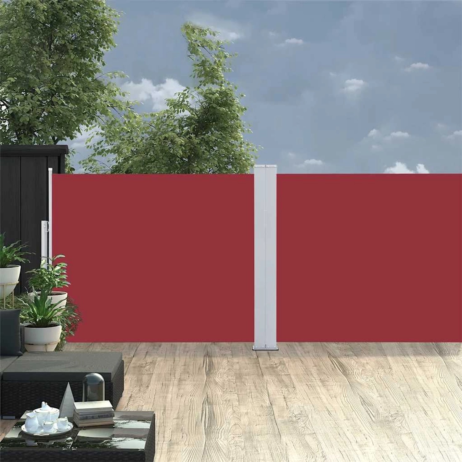 furnicato Ausziehbare Seitenmarkise 170x1200 cm Rot günstig online kaufen
