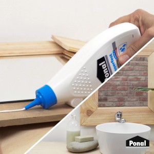 Ponal Wasserfest Holzleim, 120g Flasche, transparente Trocknung, Anwendung im Bad.