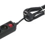 Schwarze 3-fach Steckdosenleiste mit Schalter und 3 m Kabel für den Innenbereich.