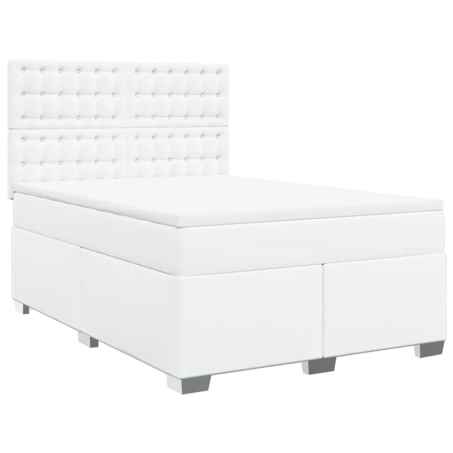 vidaXL Boxspringbett mit Matratze Weiß 140x200 cm Kunstleder 3290725 günstig online kaufen