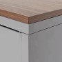 Detailansicht: Graue MCW Kommode L84-3 mit Holzplatte, Schubladenkommode.