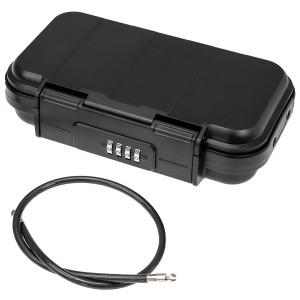 HMF 318-02 Tragbarer Safe Zahlenschloss Wasserdichter Mini Tresor Drahtseil 23 x 14 x 6 cm