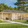 Palmako Pavillon Bianca Set, 876x300 cm, weiß lackiert. Weekendhaus mit Schiebetüren und Holzpfosten.