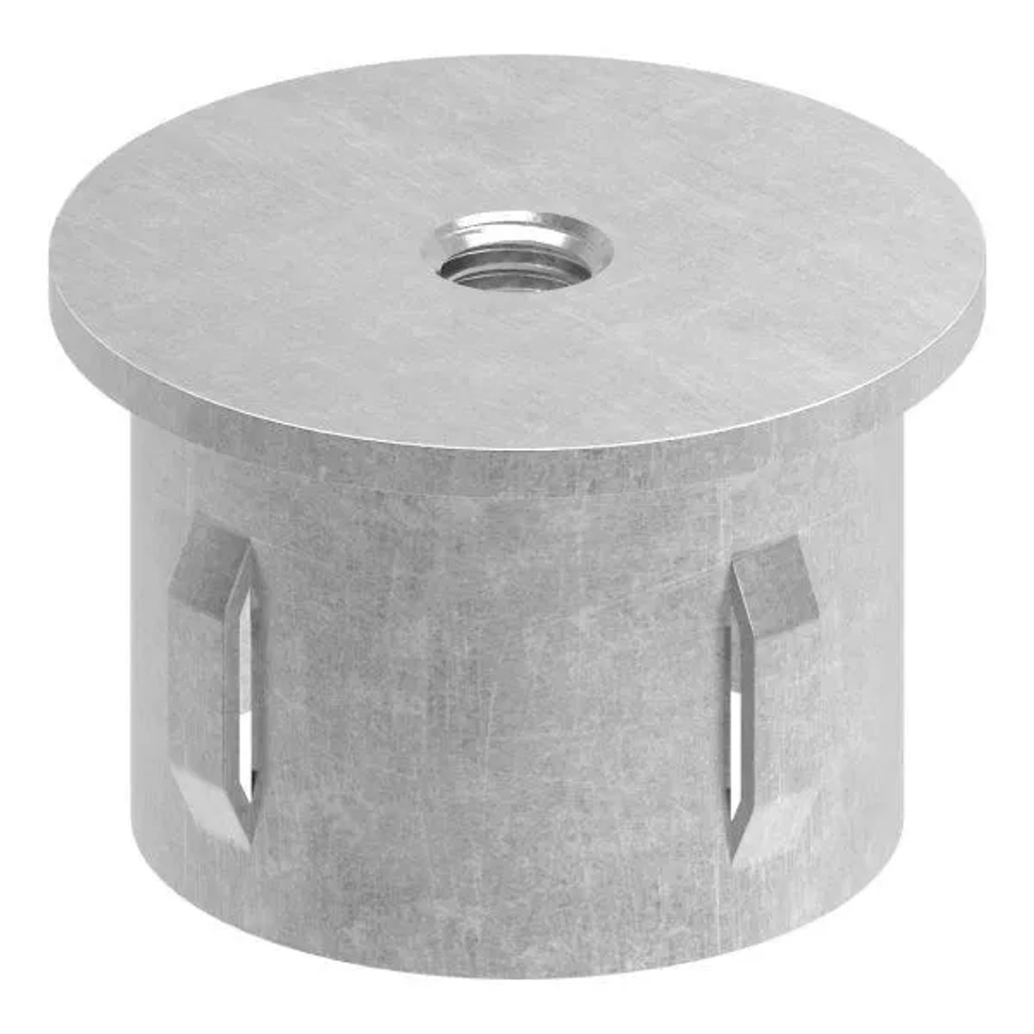 FeNau Stahlstopfen Flach Mit M8 Für Rundrohr Ø 42,4x2,5-2,9 mm Stahl S235JR Roh