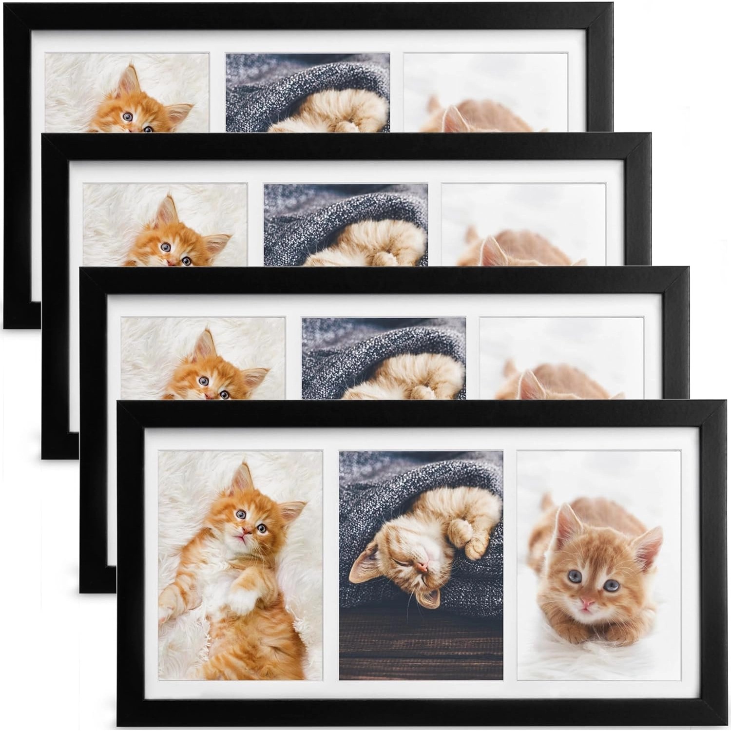 Bomoe Galeria Bilderrahmen 3 Bilder 10x15cm Schwarz 4tlg günstig online kaufen