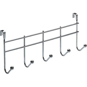 Verchromte Hettich Türgarderobe mit 5 Haken zum Einhängen an der Tür.