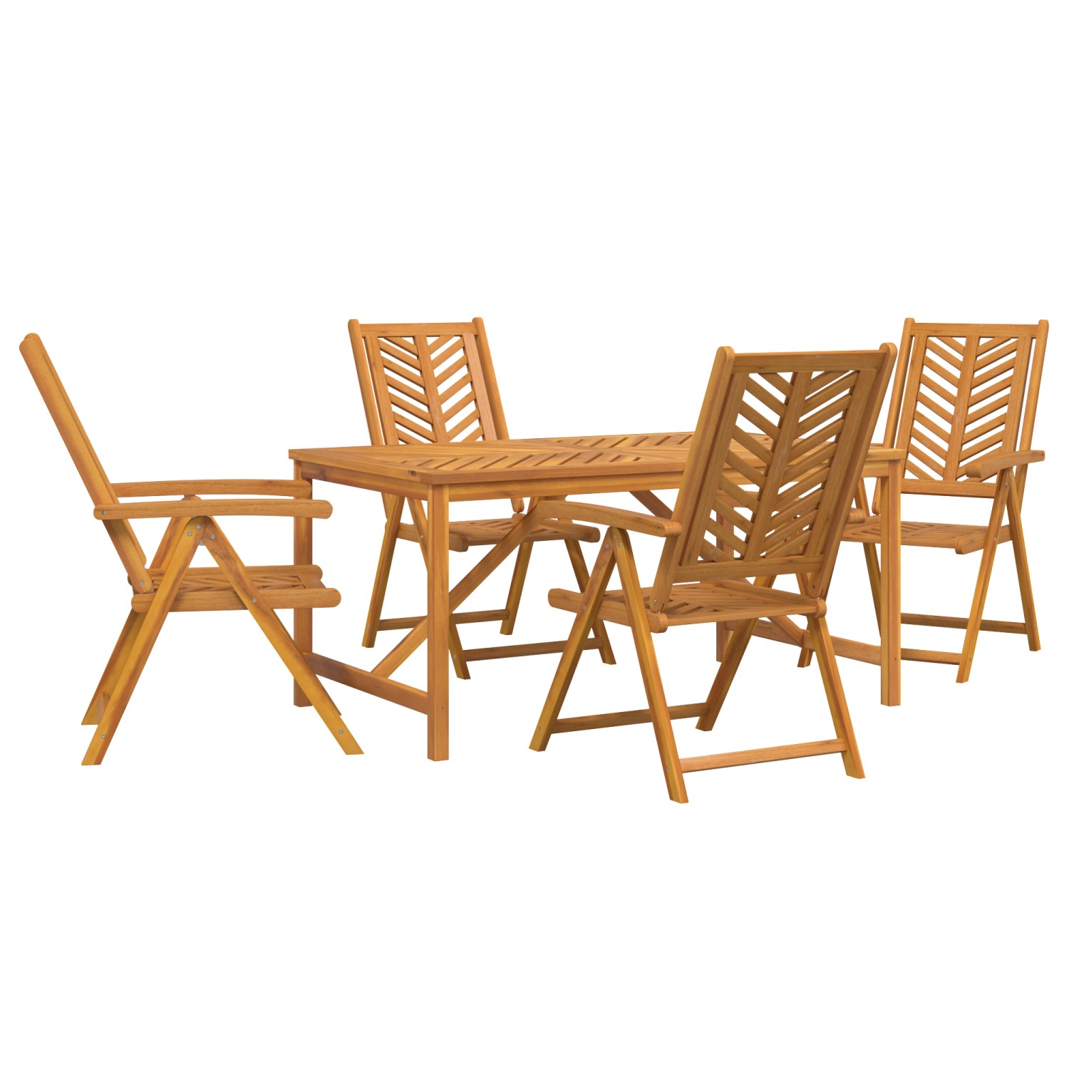 vidaXL 5-Teiliges Garten Esszimmer Set Massivholz Akazie 3154123 günstig online kaufen