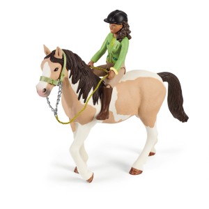 Schleich Horse Club Spielfigur Sarah mit Pinto Stute für Campingausflug.