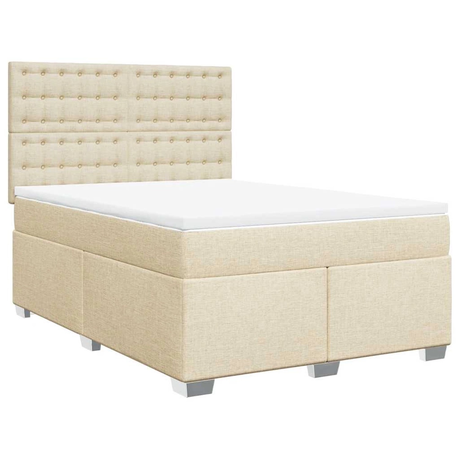 vidaXL Boxspringbett mit Matratze Creme 140x190 cm Stoff 3290502 günstig online kaufen