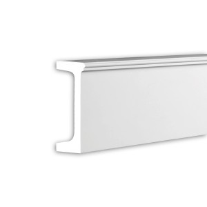 Weiße PROFHOME Friesleiste/Stuckleiste (200 cm x 7,4 cm x 17 cm) für Fassade und Wand.