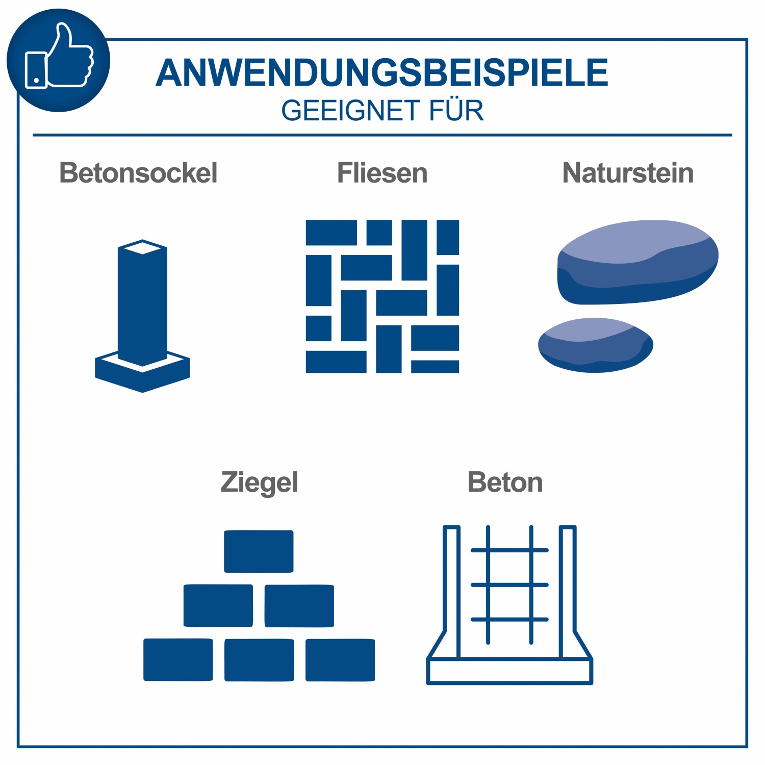 Anwendungsbeispiele des Scheppach AB1700 Abbruchhammers: Beton, Fliesen, Naturstein, Ziegel, Beton.