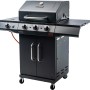Schwarzer Char-Broil Gasgrill Performance Power Edition 3 mit 3 Brennern und Unterschrank.
