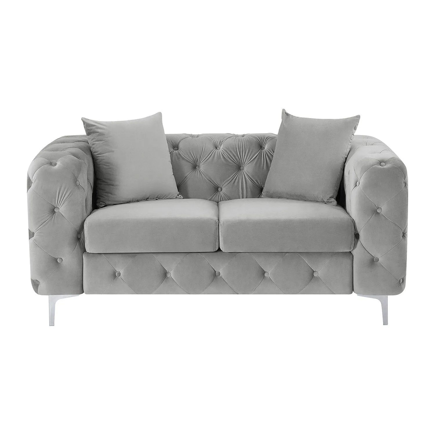 Vente-unique Sofa Ohne Schlafmöglichkeit Edwina Hellgrau 162 cm