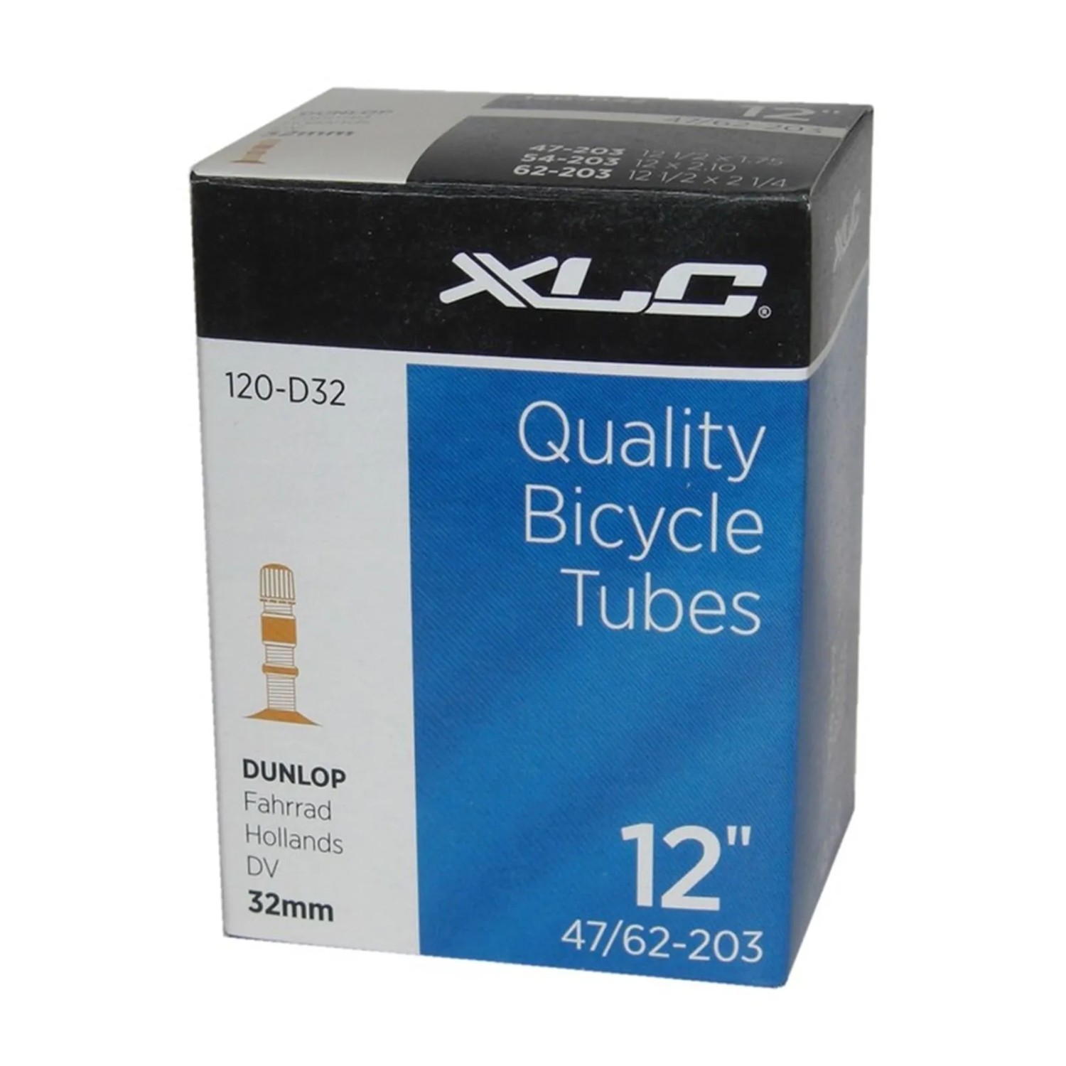 XLC Fahrradschlauch 12 1/2 x 2 1/4 47/62-203 DV 35 mm