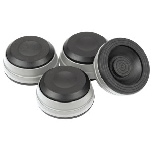 Dynavox Gerätefüße Schwingungsdämpfer 4er-Set in Silber für HiFi-Geräte.