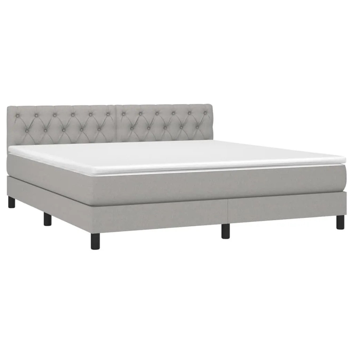 vidaXL Boxspringbett mit Matratze Hellgrau 160x200 cm Stoff 3140305 günstig online kaufen