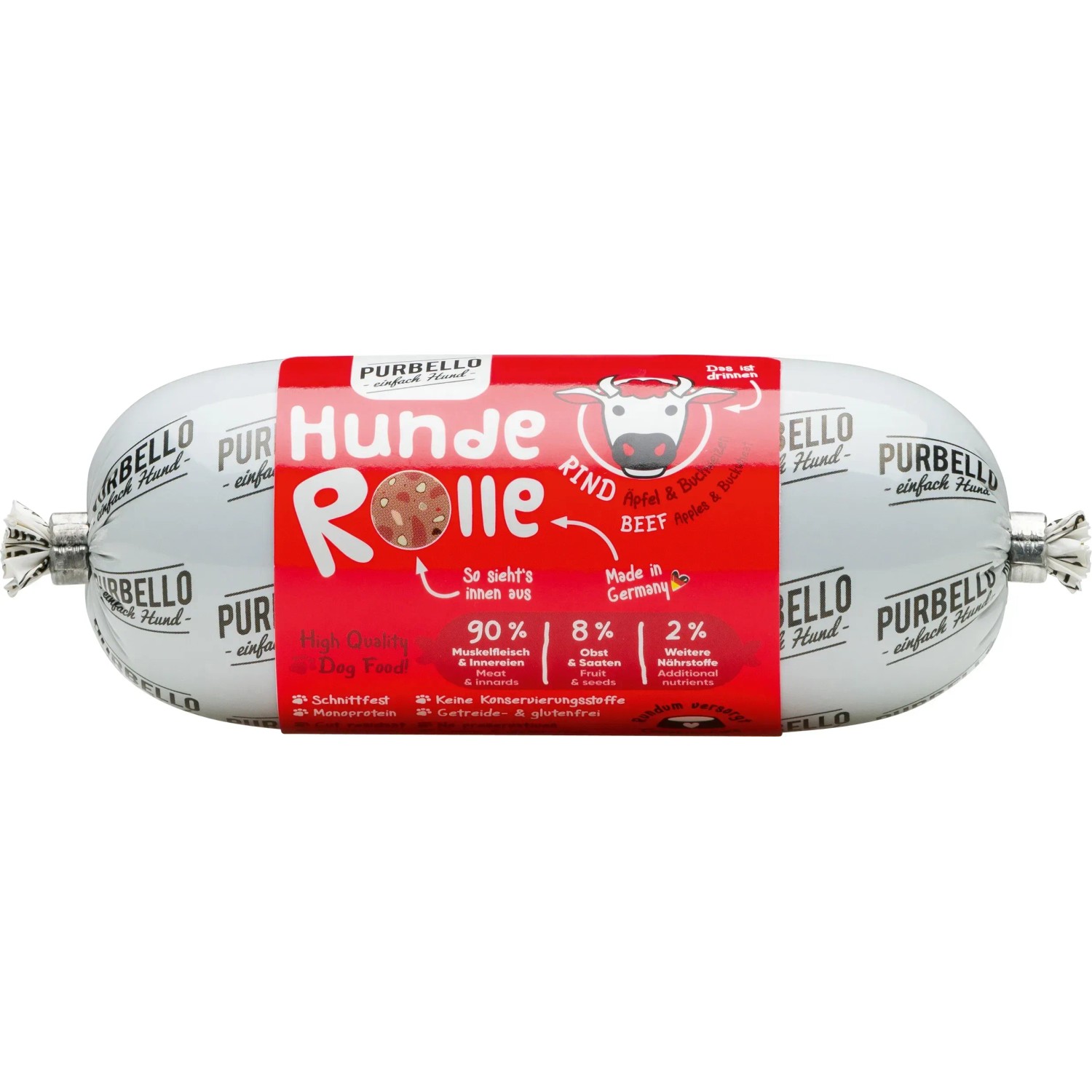 Purbello Hunderolle Rind mit Äpfeln/Buchweizen 200 g