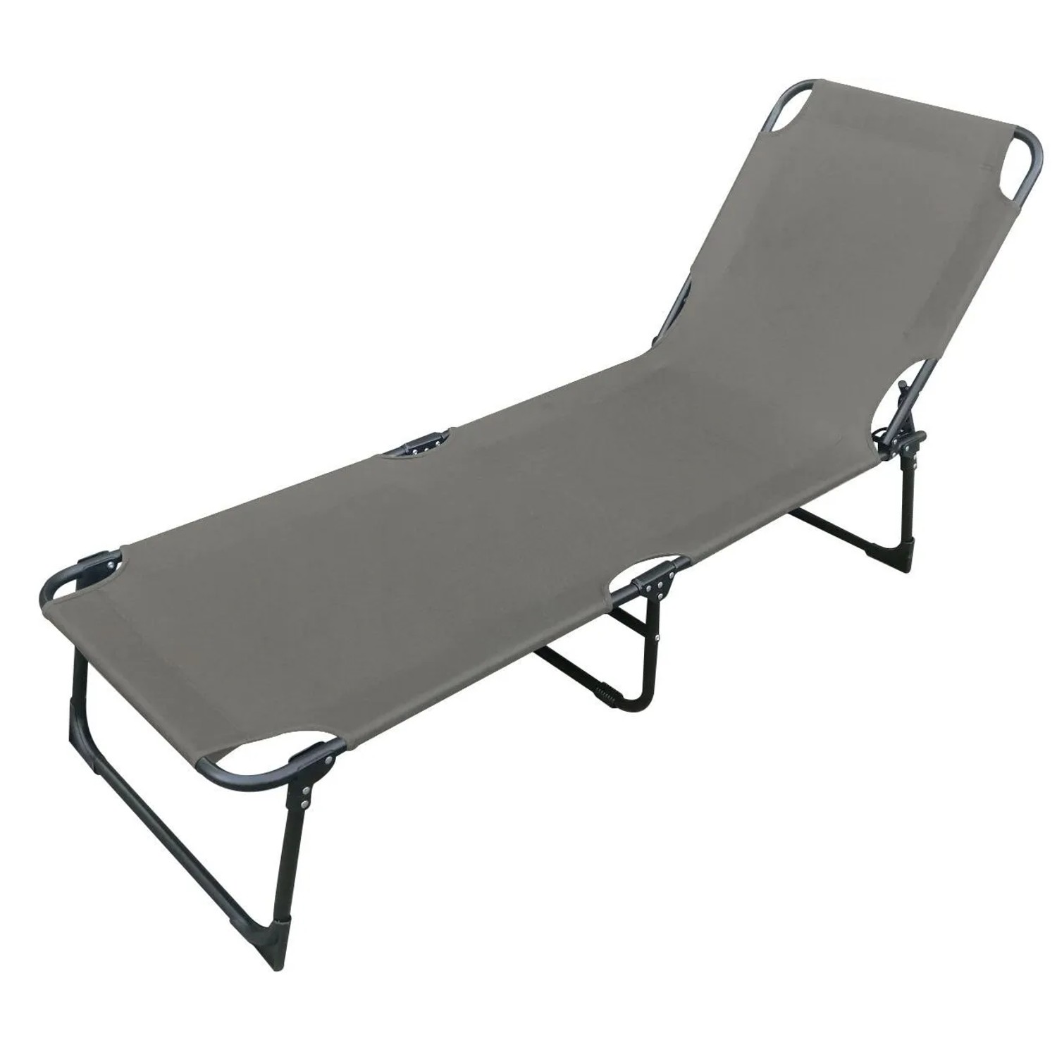 Lex 3-Bein Gartenliege Sonnenliege Strandliege Gartenmöbel Liegestuhl Klappbar 188cm Grau