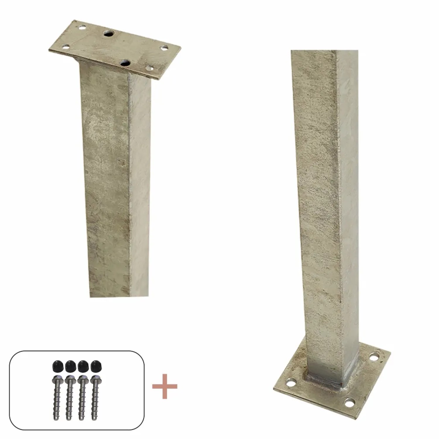 Geländer Pfosten Stahl feuerverzinkt 4,5 cm x 4,5 cm x 103,3 cm