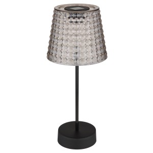 Globo LED Solarleuchte, schwarz matt, Ø 12,5cm. Deko-Leuchte mit Kristalloptik für Garten & Balkon.