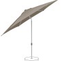 Suncomfort Marktschirm in Taupe hell mit Handöffner und Neigungsfunktion.