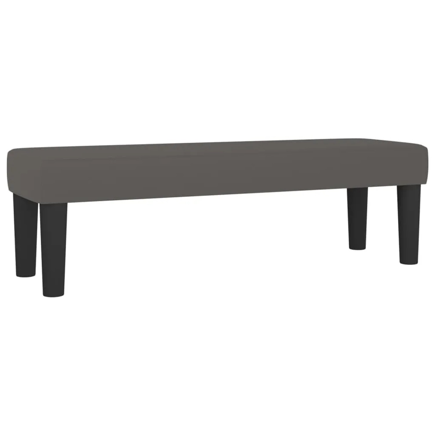 Graue vidaXL Bettbank aus Kunstleder, passend zum Boxspringbett. Bequeme Sitzbank.