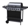 Schwarzer Tepro Gasgrill Hampton 6 mit Seitenkocher und sechs Brennern.
