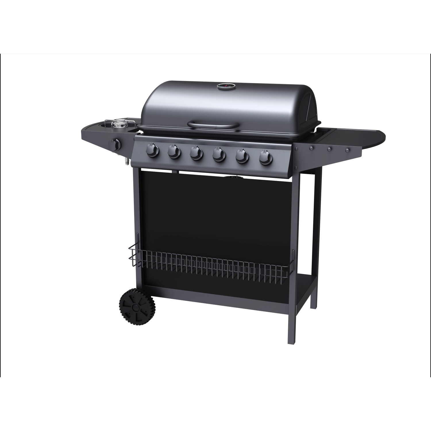 Tepro Gasgrill Hampton 6 mit Seitenkocher Schwarz