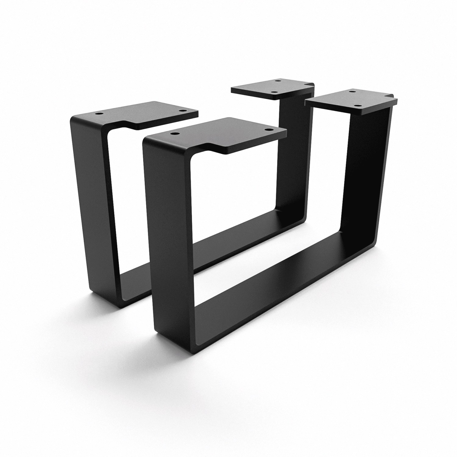 HEVVA Möbelfüße LUXEMBURG 15 cm Hoch 25 cm Tief 2er Set Schwarz