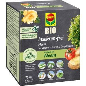 Compo Bio Insektenfrei Neem, 75ml, für Zierpflanzen und Gemüse. Mittel gegen saugende und beissende Insekten.