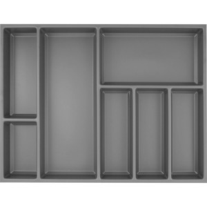 Agoform Besteckeinsatz Sky, schiefergrauer Kunststoff, genarbt, mit 7 Fächern für Besteckschublade.