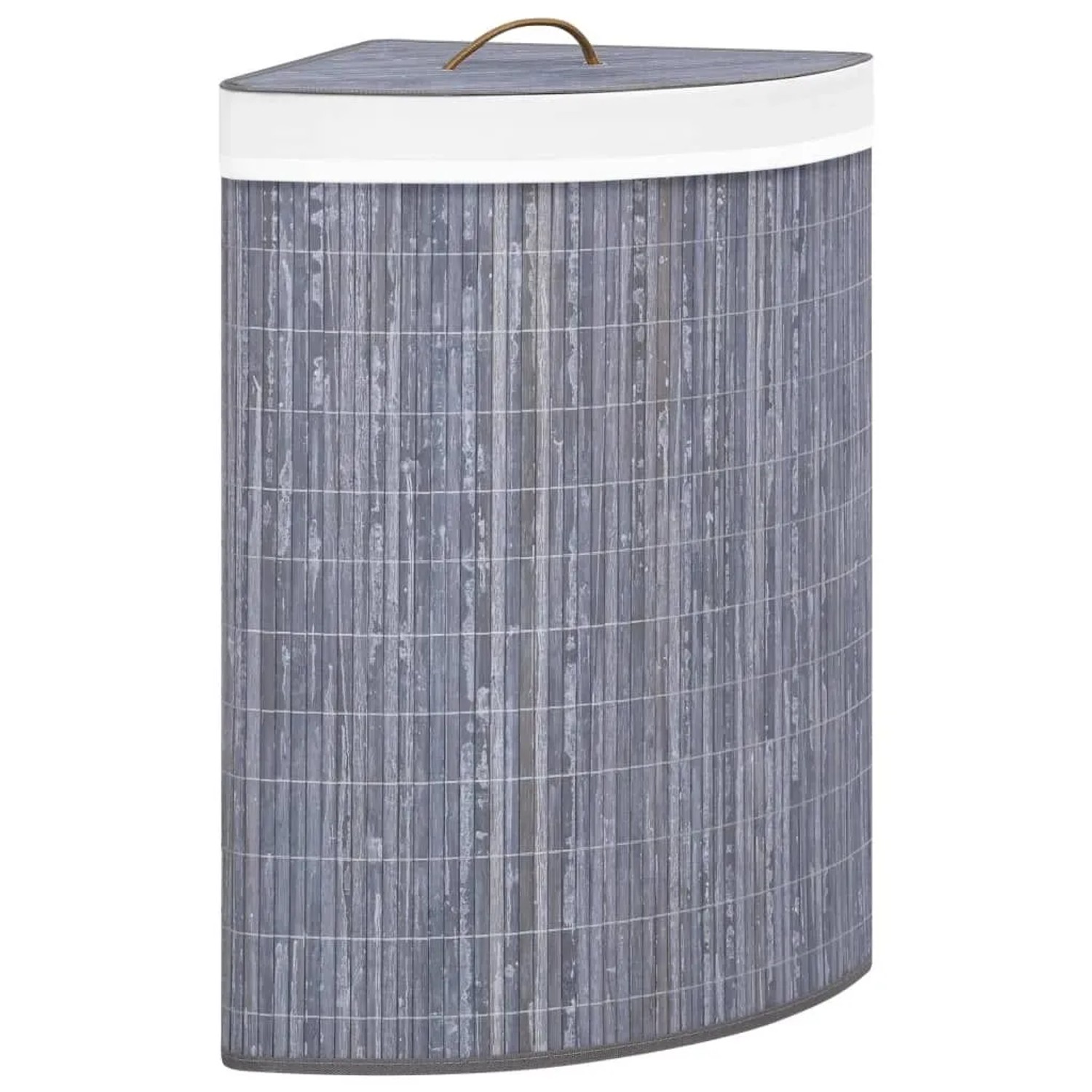 vidaXL Eck-Wäschekorb Bambus Grau 60 L 320761