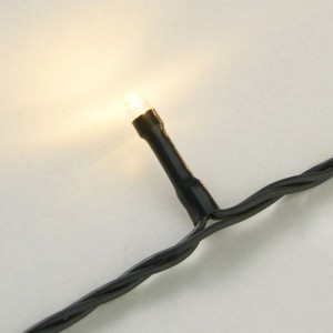 Tectake LED Lichterkette mit warmweißem Licht und grüner Zuleitung.