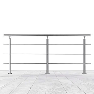 Duschparadies Edelstahl Geländer 200 cm mit 3 Querstäben für Innen und Außen