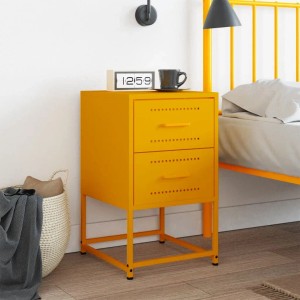 vidaXL Nachttisch Senfgelb 36x39x60,5 cm Stahl 846464