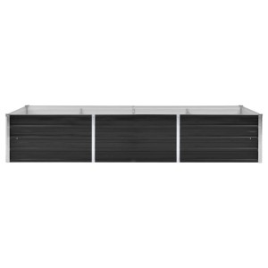 Anthrazitfarbenes vidaXL Garten-Hochbeet aus Stahl, 240x80x45 cm, ideal für Garten, Balkon oder Terrasse.