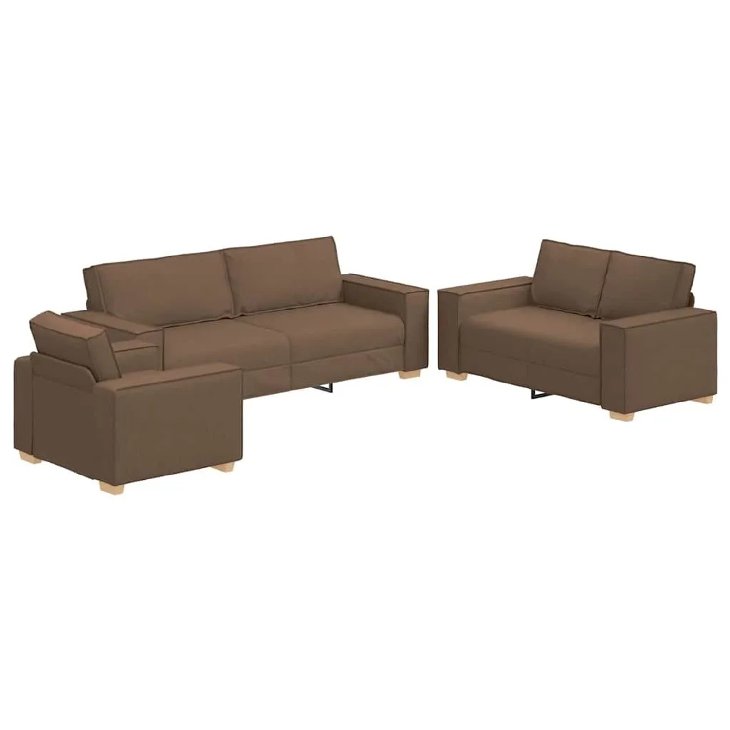 vidaXL Sofa 3 Stk Braun 220 x 80 x 84 cm Leinenmischgewebe 3324613