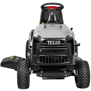 Texas Premium TTS108H Rasentraktor, Frontansicht. Grauer Aufsitzmäher mit schwarzem Kühlergrill.