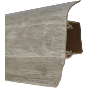 Kunststoff Sockelleiste Classic 50 Essencial, 25x50mm, Dekor Holzoptik, mit Kabelkanal.