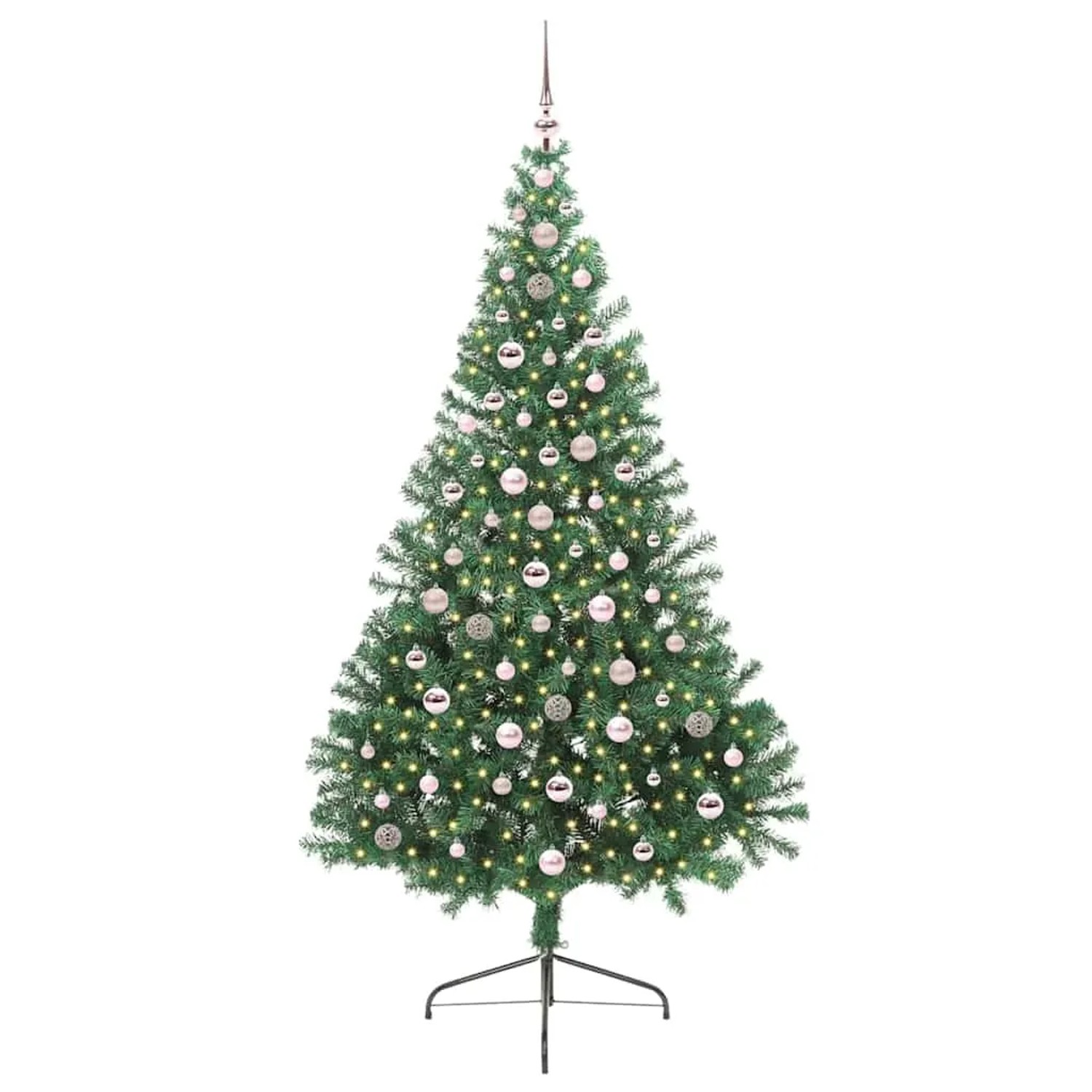 vidaXL Künstlicher Vorbeleuchteter Weihnachtsbaum Grün 240 cm PVC 3397039