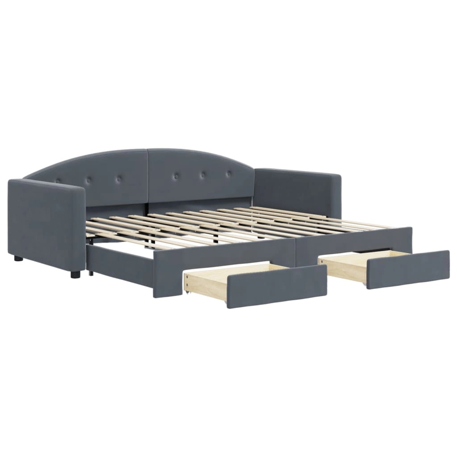 vidaXL Tagesbett Ausziehbar mit Schubladen Dunkelgrau 90x200 cm Samt 319735 günstig online kaufen