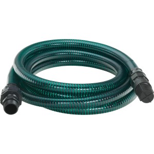 Saugschlauch-Set 25 mm, 4 m für Gartenpumpen & Hauswasserwerke mit Kunststoffanschlüssen und Rückschlagventil.