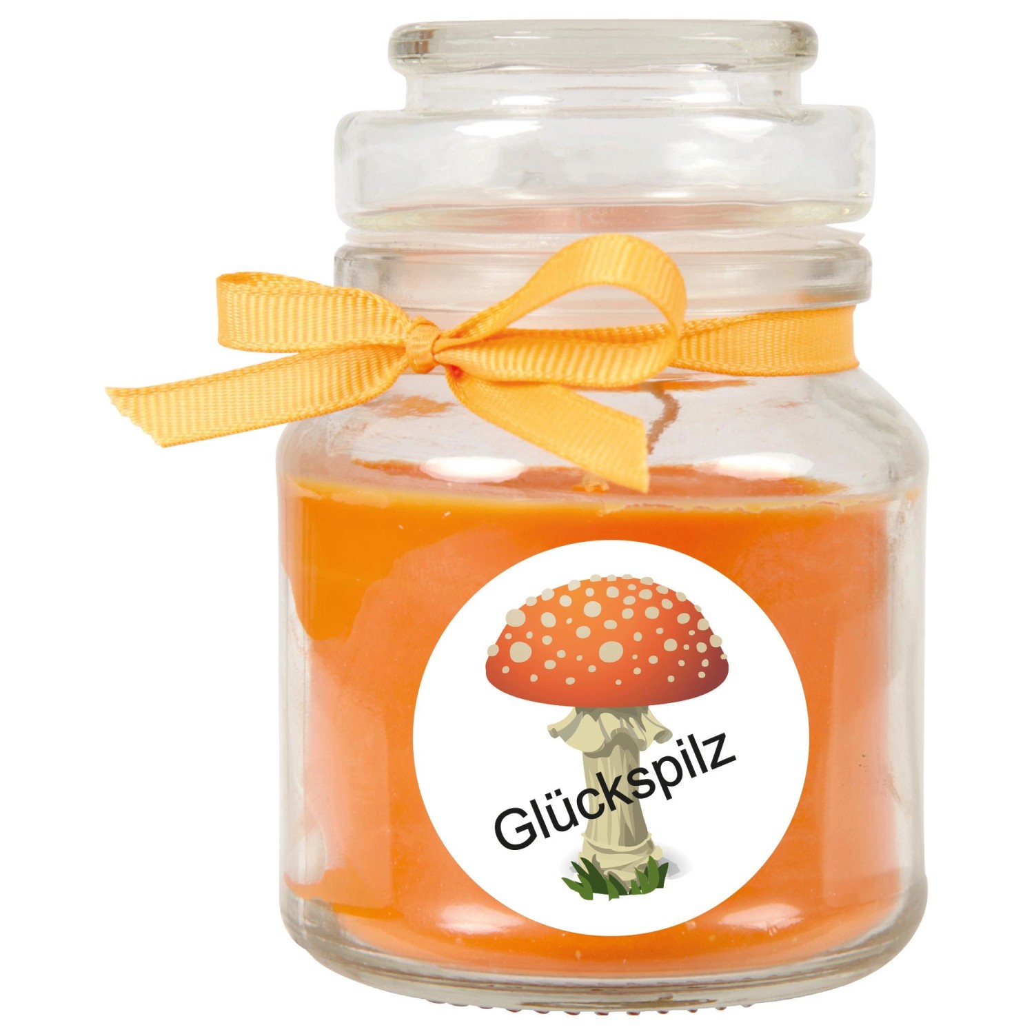 HS Candle Duftkerze & Bonbon Glas Viel Glück Honigmelone Orange günstig online kaufen