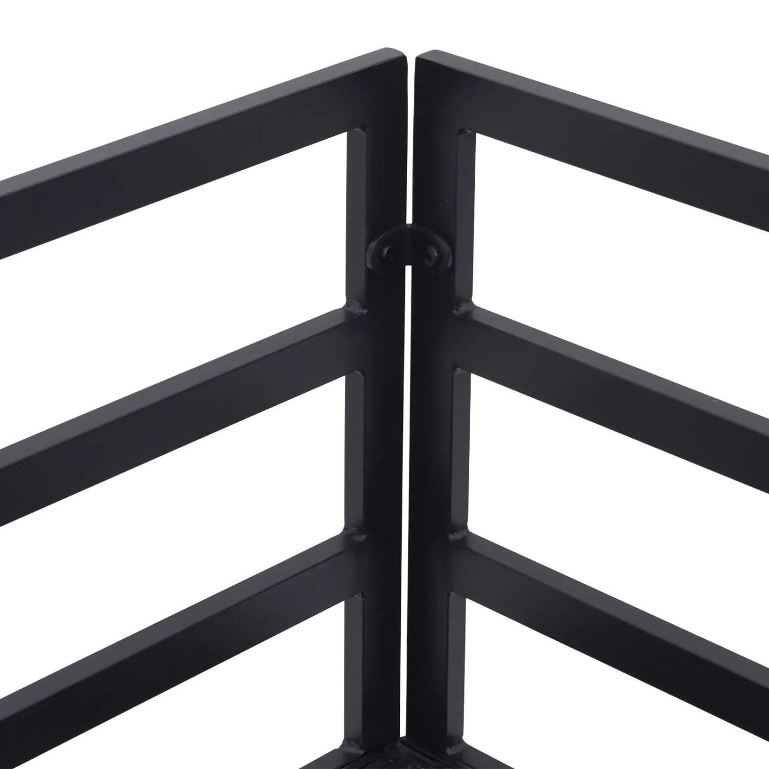 Detailansicht: Schwarzes vidaXL Garten-Sofa-Set aus Aluminium, Eckverbindung.
