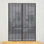 Schwarzes magnetisches Fliegengitter für Balkontür, 105x210cm, mit Klettverschluss, schützt vor Mücken und Insekten.